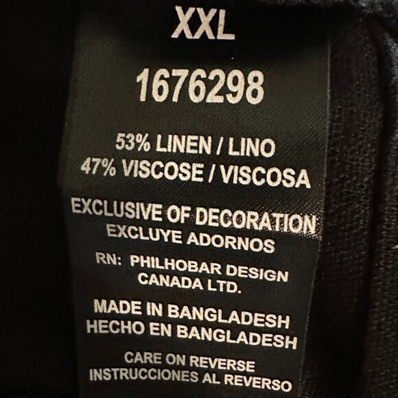 Nicole Miller Women's Linen Blend Shift Midi Dress Size XXL Black Casual (NEW) - Picture 11 of 14